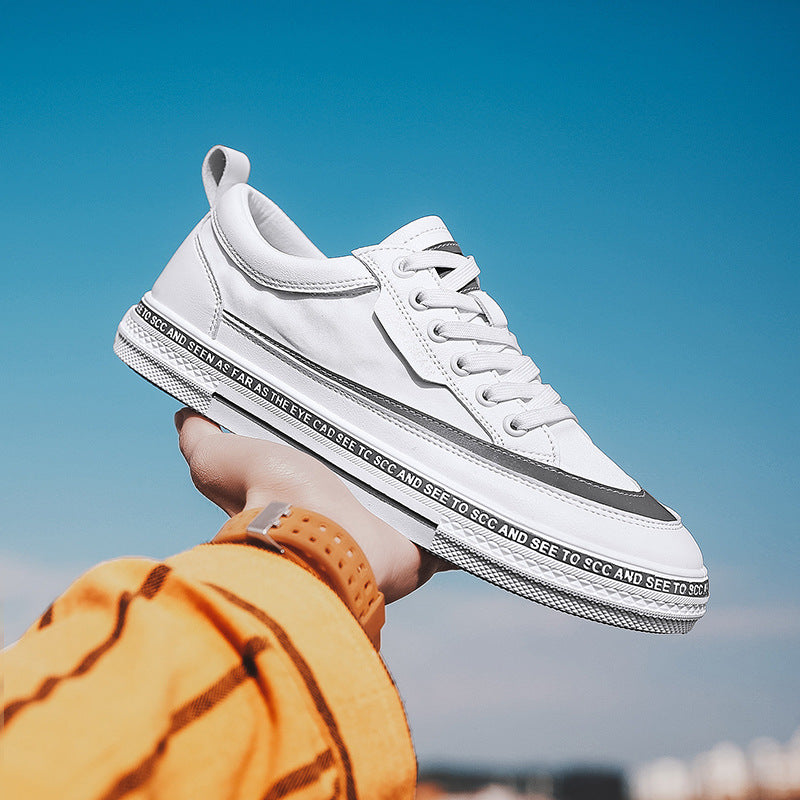 Men's Shoes Spring Breathable Canvas Shoes Low Cut White Shoes