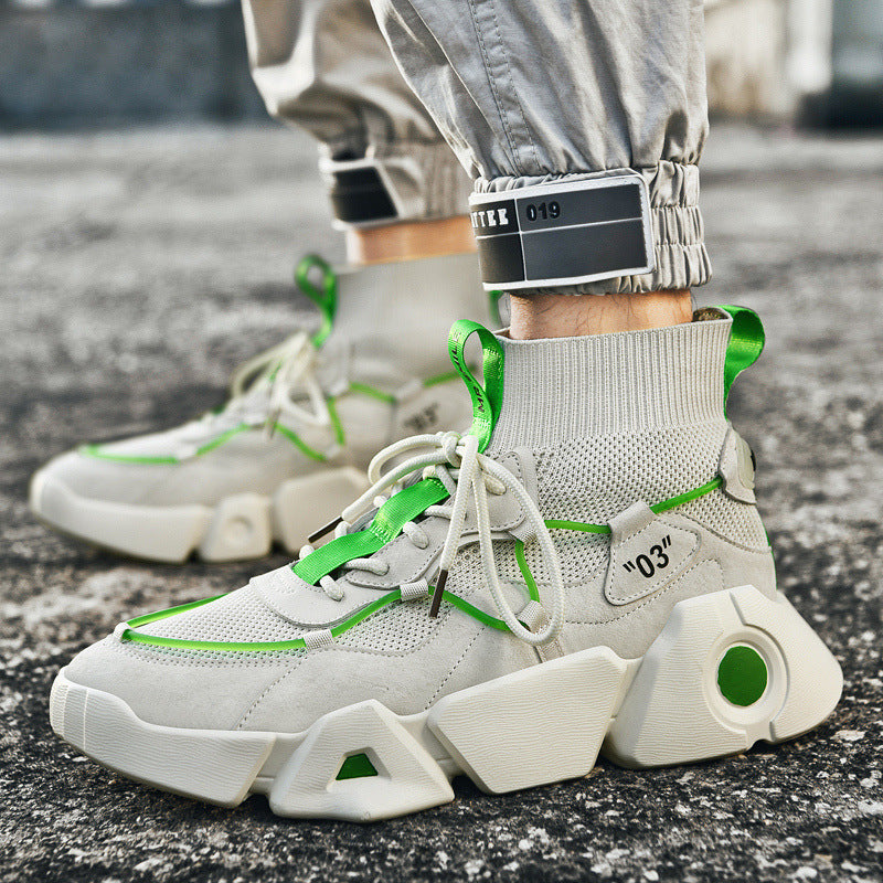 Summer New Men'S Sports Shoes Korean Socks Shoes Men'S Running Shoes Fashion Men'S Shoes Light Daddy Shoes Fashion