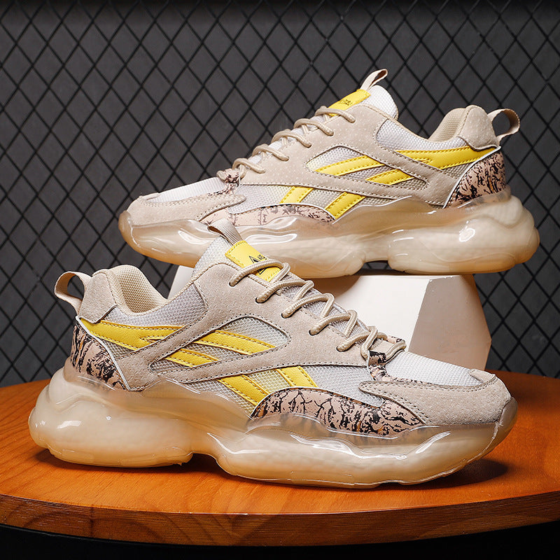 Men's Shoes Korean Style Low-cut Fashion Trendy Casual Shoes Platform Height Increasing Sports Running Shoes Trendy Shoes