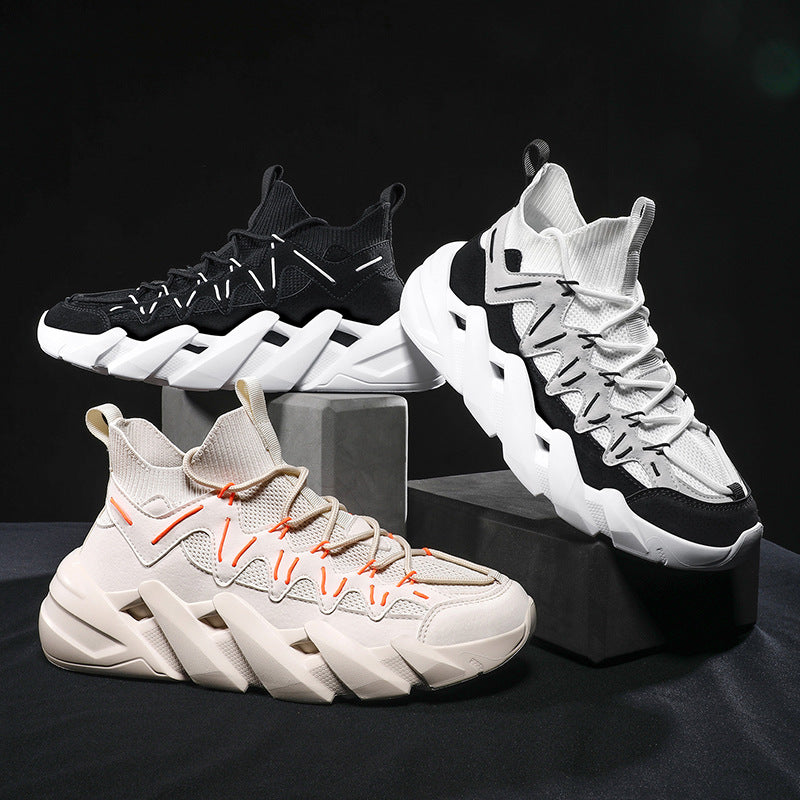 New Spring And Summer Old Shoes Thick-soled Sports Shoes Men's Casual Shoes Mesh Breathable Running Shoes