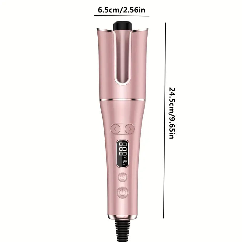 AutoCurl Pro™ – 4-Speed Automatic Rotating Curling Iron with LCD Display | Dual Voltage, Anti-Tangle Smart Spin Hair Wand for Effortless Styling