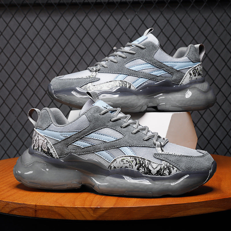 Men's Shoes Korean Style Low-cut Fashion Trendy Casual Shoes Platform Height Increasing Sports Running Shoes Trendy Shoes